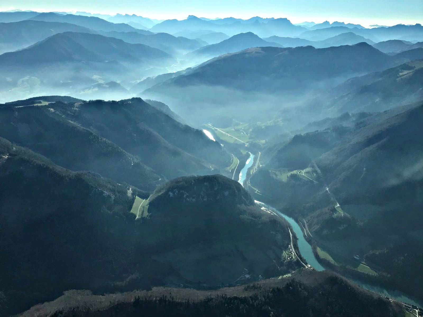 Flug von Krems nach Niederöblarn