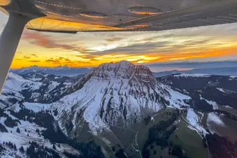 Le coucher de soleil vu du ciel, de la Gruyère au Lavaux