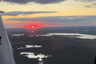 Flug über dem Nationalpark (Sächsische Schweiz) + Dresden