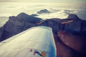 La forêt de Saou et les 3 becs vue du ciel
