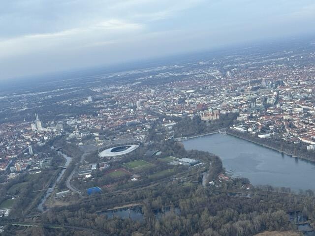 Stadion, Maschsee und Stadt Hannover, alles auf einmal :)