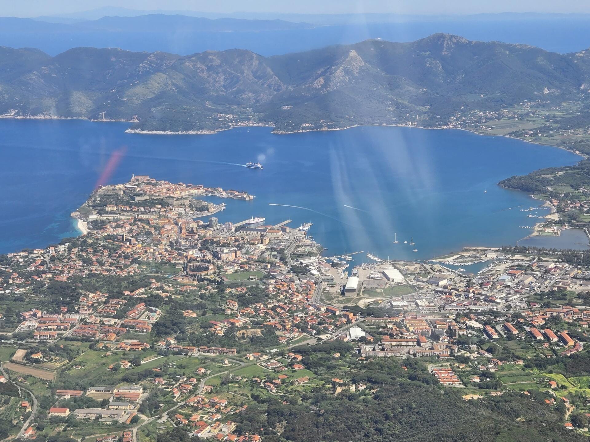 Town of Portoferraio, our very first point in the Island arrival route