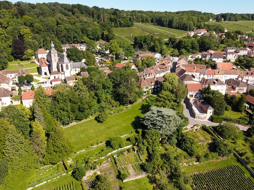 Vue aérienne du vignoble Champenois