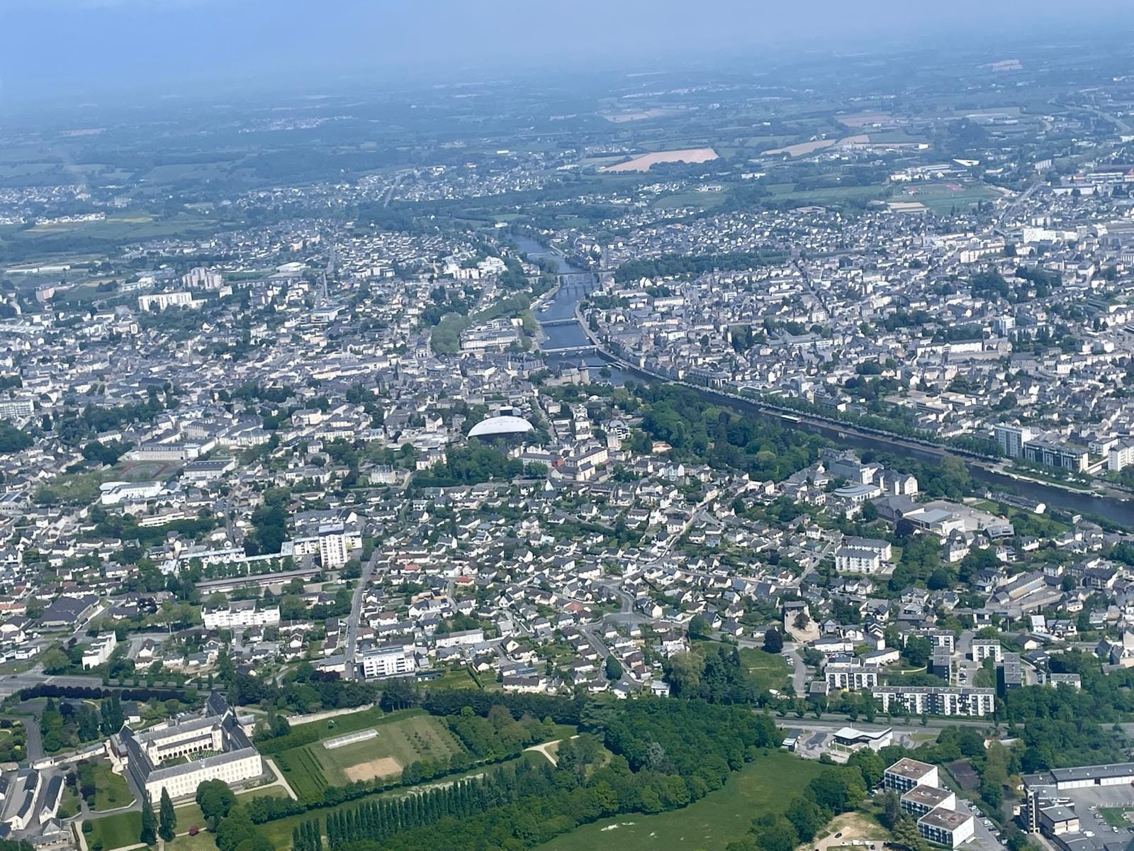 La Mayenne vue du ciel (depuis Le Mans) - Maine Mayenne