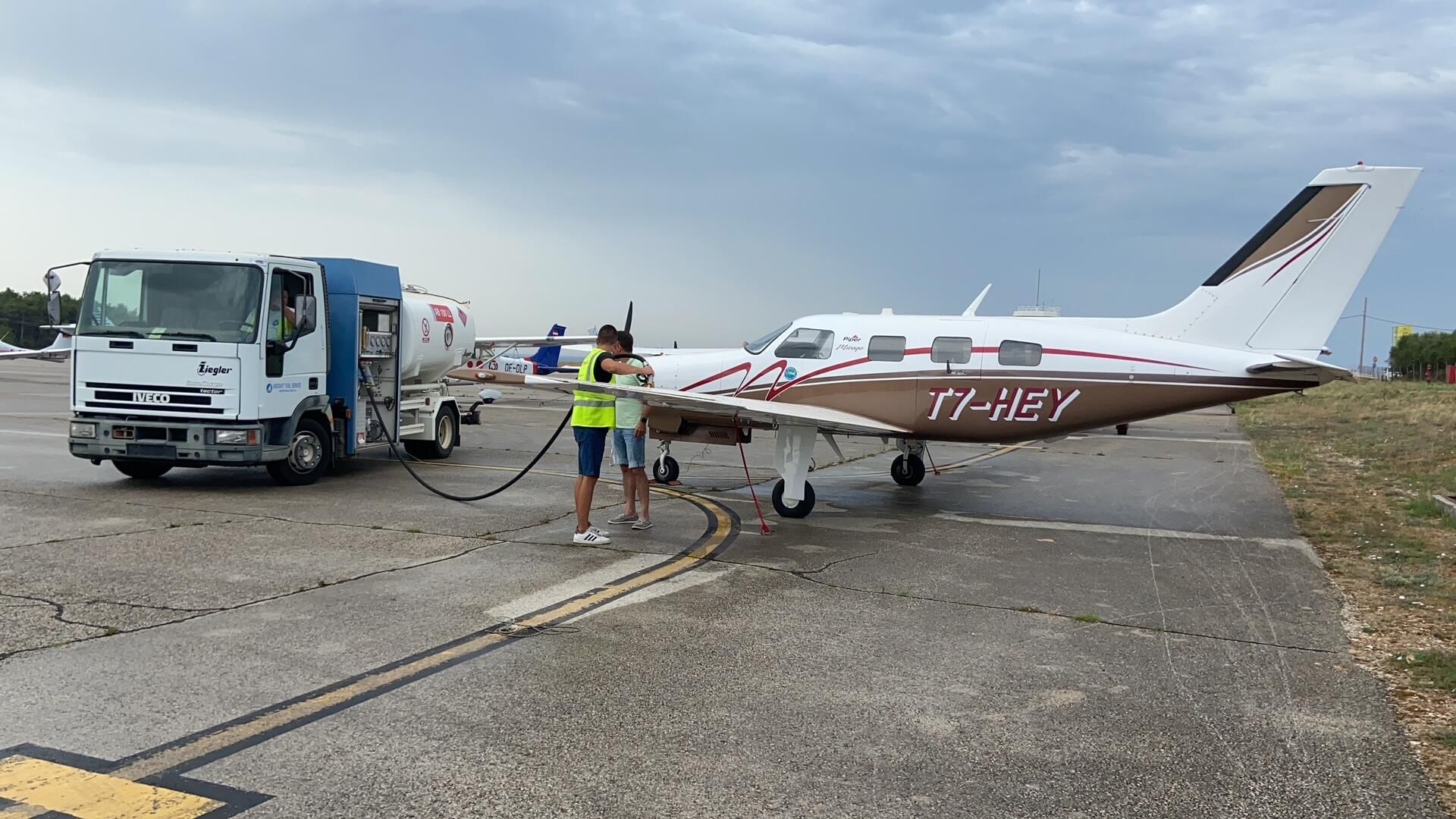 Tanken vor dem Rückflug