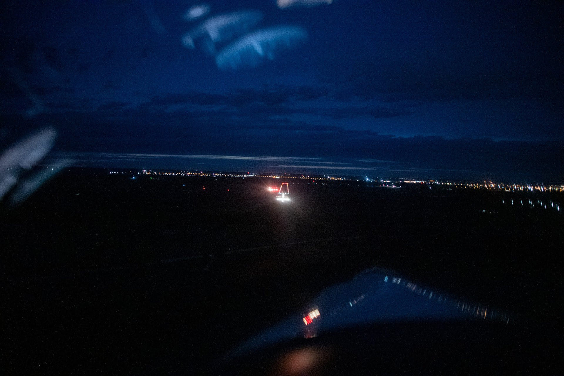 Night sightseeing flight over Szeged