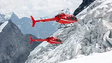 Alpenrundflug im Hubschrauber über Eiger, Mönch und Jungfrau