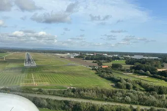Anflug auf den Flughafen Münster