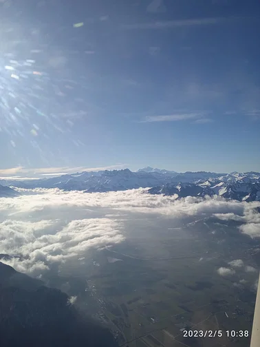 Vol, Mont-Blanc et tour du Léman