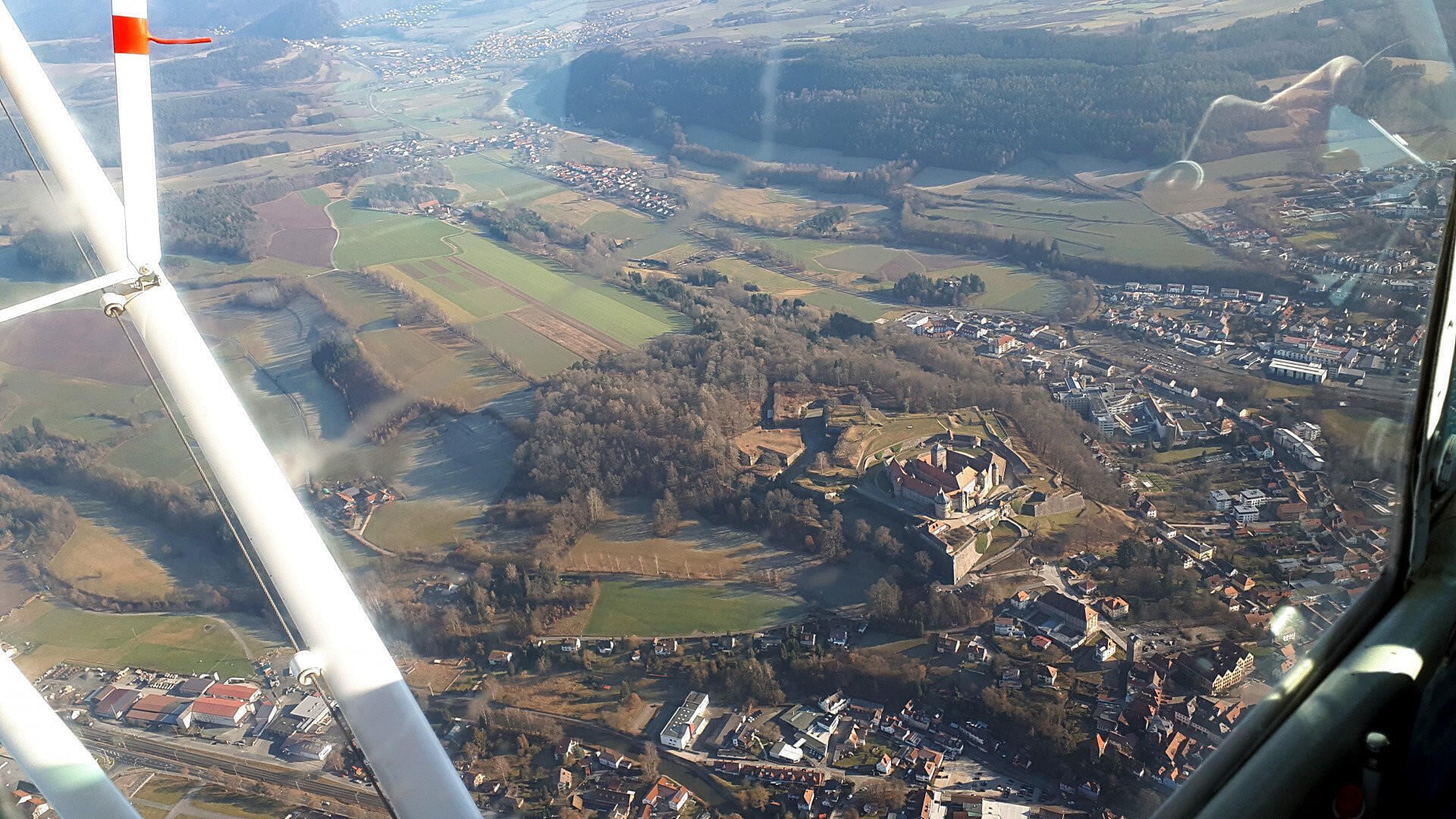 Panoramablick über Coburg: Entdecke die Region im Flieger