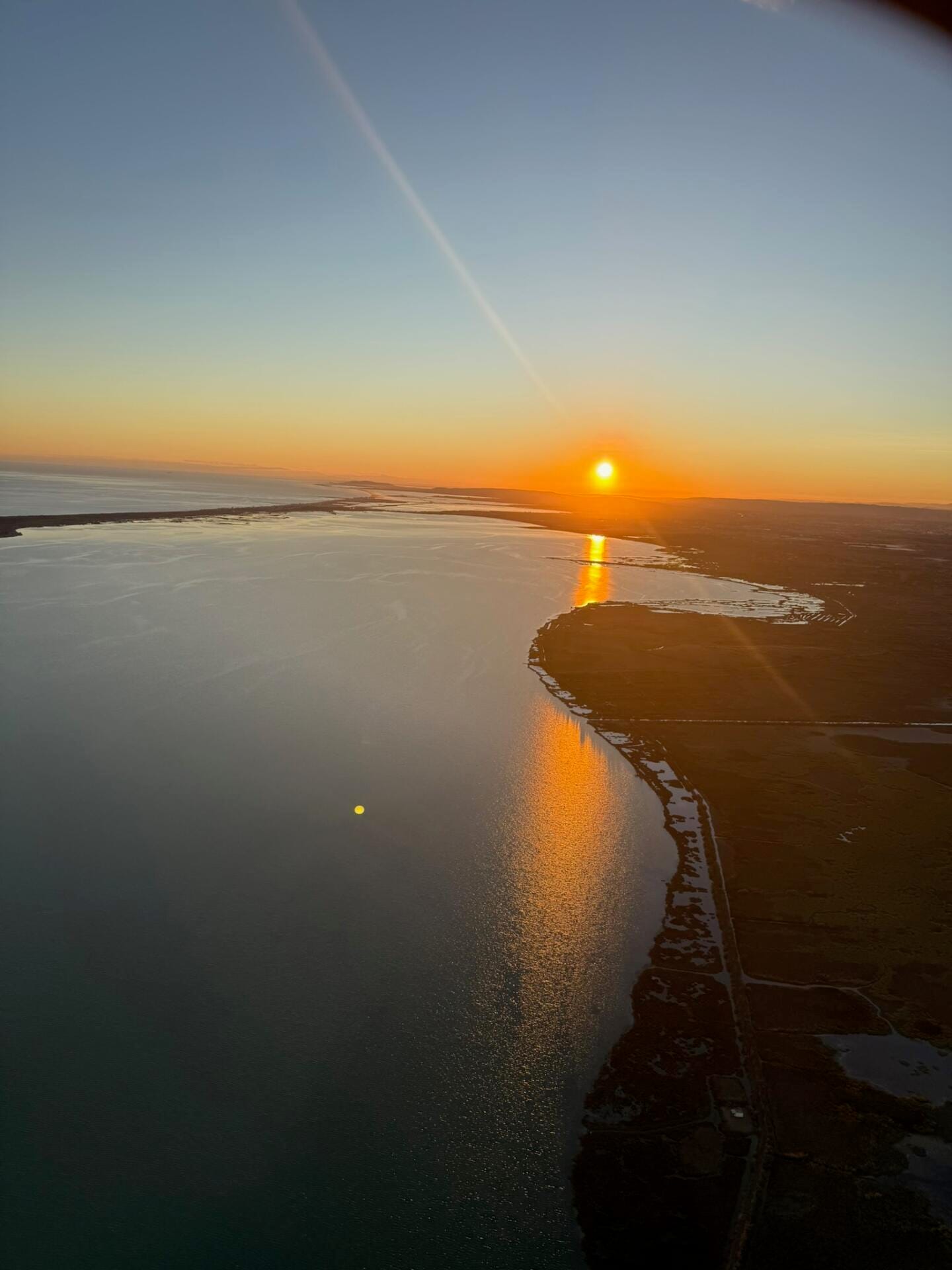 Coucher du soleil en hélicoptère