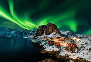 Private flight over Norway's Lofoten Islands