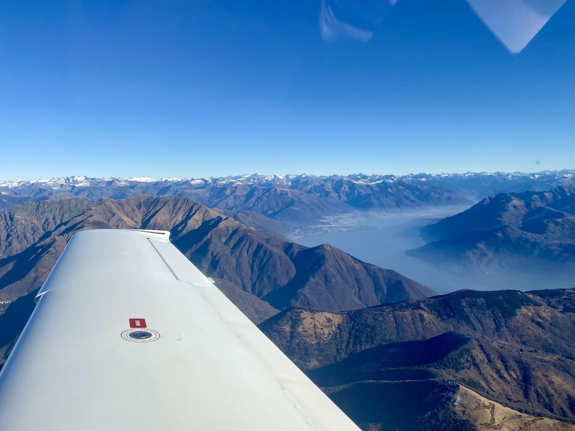 Crossing the Maggiore lake westbound