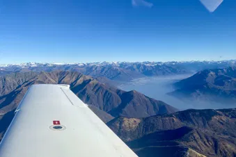 Crossing the Maggiore lake westbound