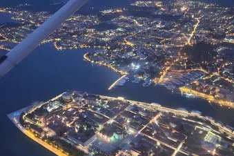 Night flying above Zadar