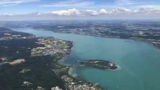 Schöner Bodensee und Rheinfall (Schweiz) Rundflug