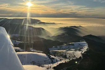 Sonnenuntergang über dem Schwarzwald (Münstertal)