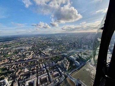 Helicopter flight over London from Denham