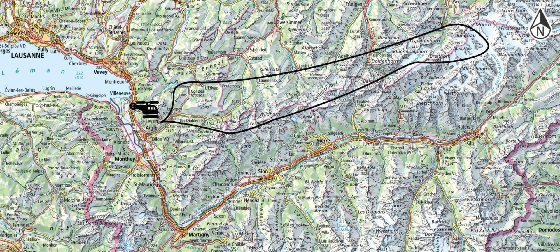 🚁 Tour en hélico - 60 min - depuis Leysin