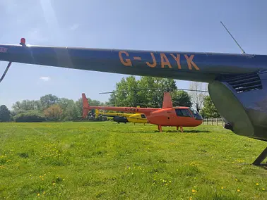 Local land away to speech house by helicopter