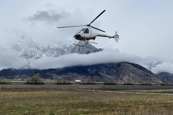 Balade aérienne en hélicoptère, en Valais