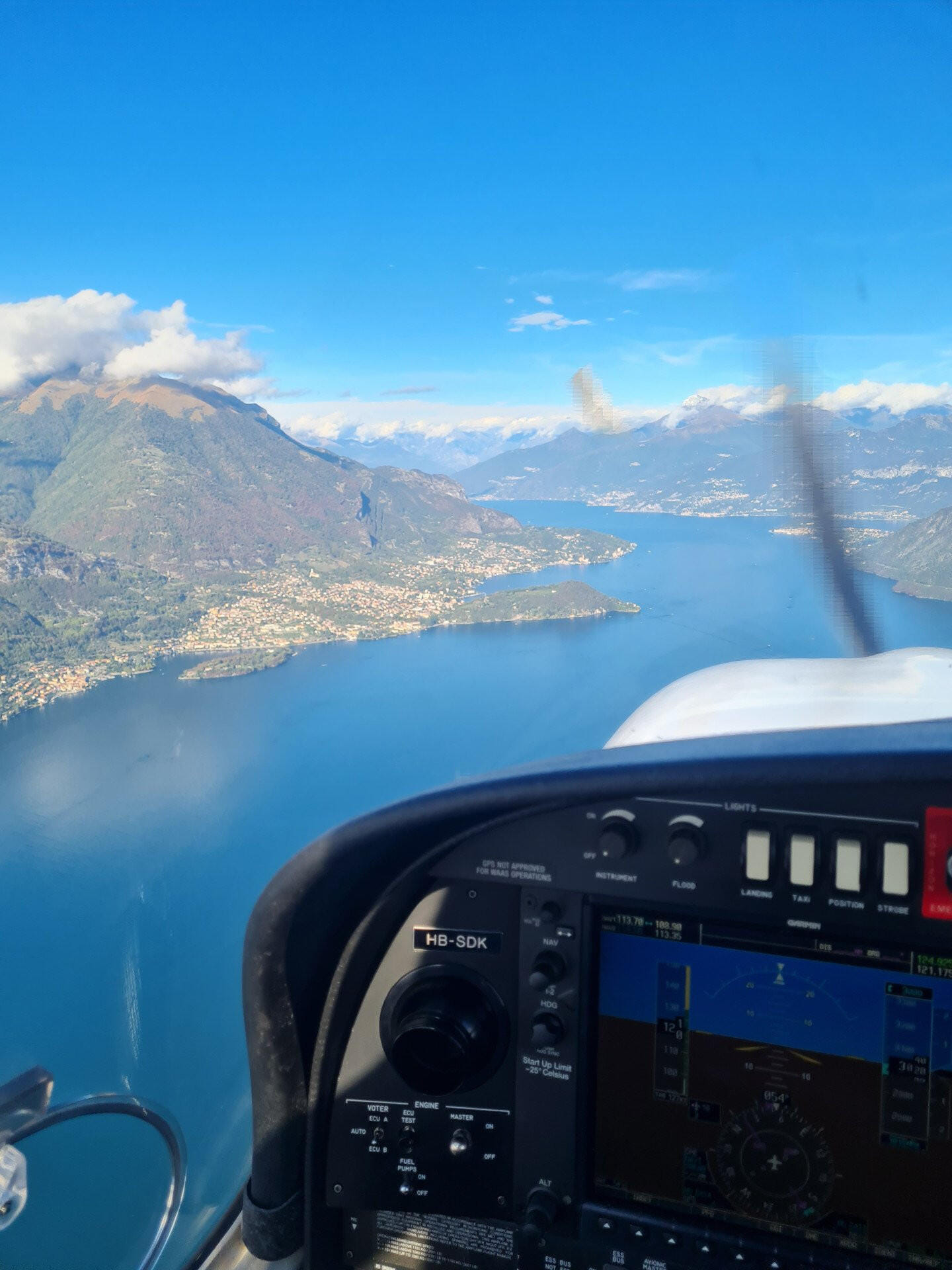 Flight over Como Lake - France