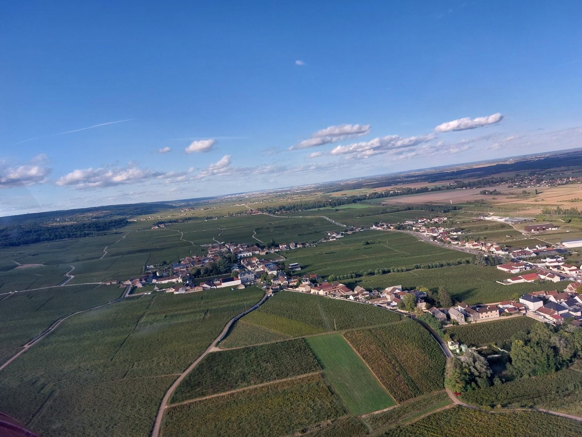 Le vignoble bourguignon vue du ciel