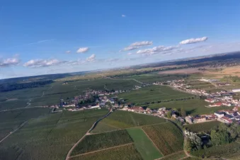 Le vignoble bourguignon vue du ciel