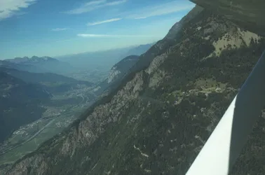 Berner Alpen, Rhonetal und Landung in Sion