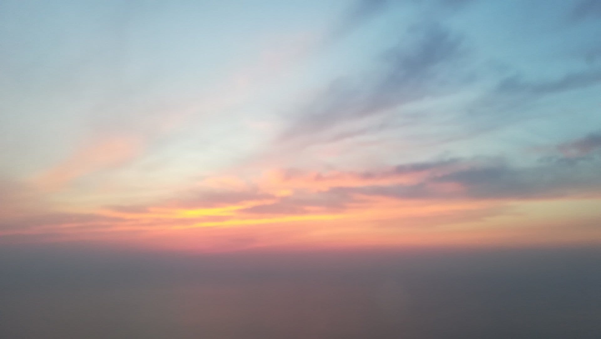 Coucher de soleil du bassin d'Arcachon depuis le ciel