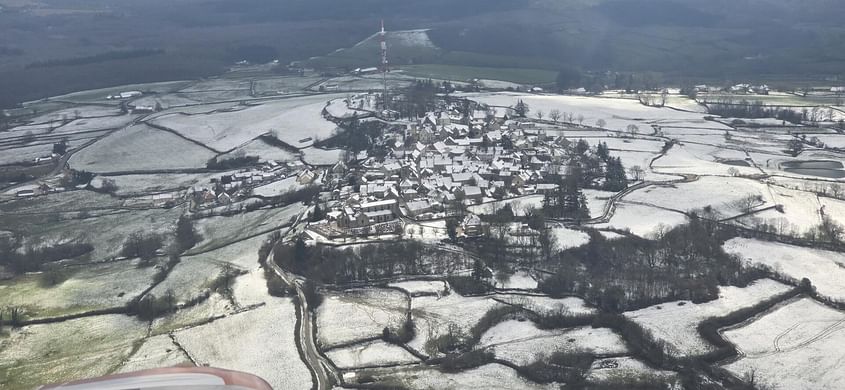 La campagne Charolaise en avion à train rentrant