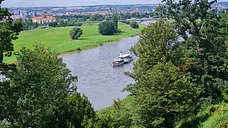 Blick vom Schloss Eckbert auf "Elbflorenz"
