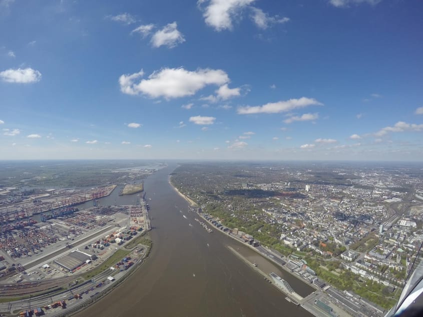 Hamburger Hafen von oben