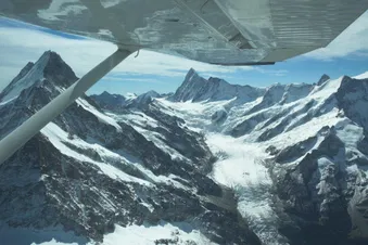 Berner Alpen, Rhonetal und Landung in Sion