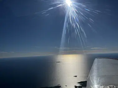 Sightseeing flight over Oulu city