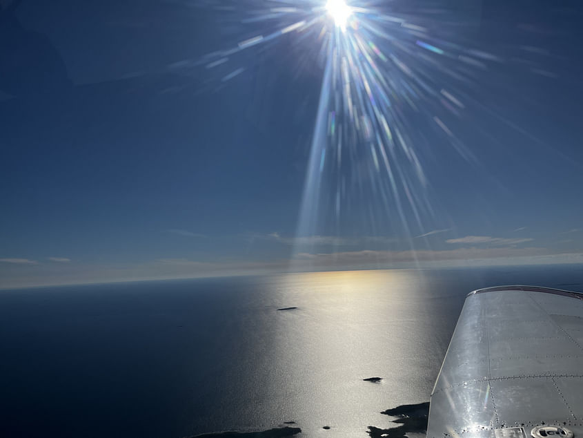 Sightseeing flight over Oulu city