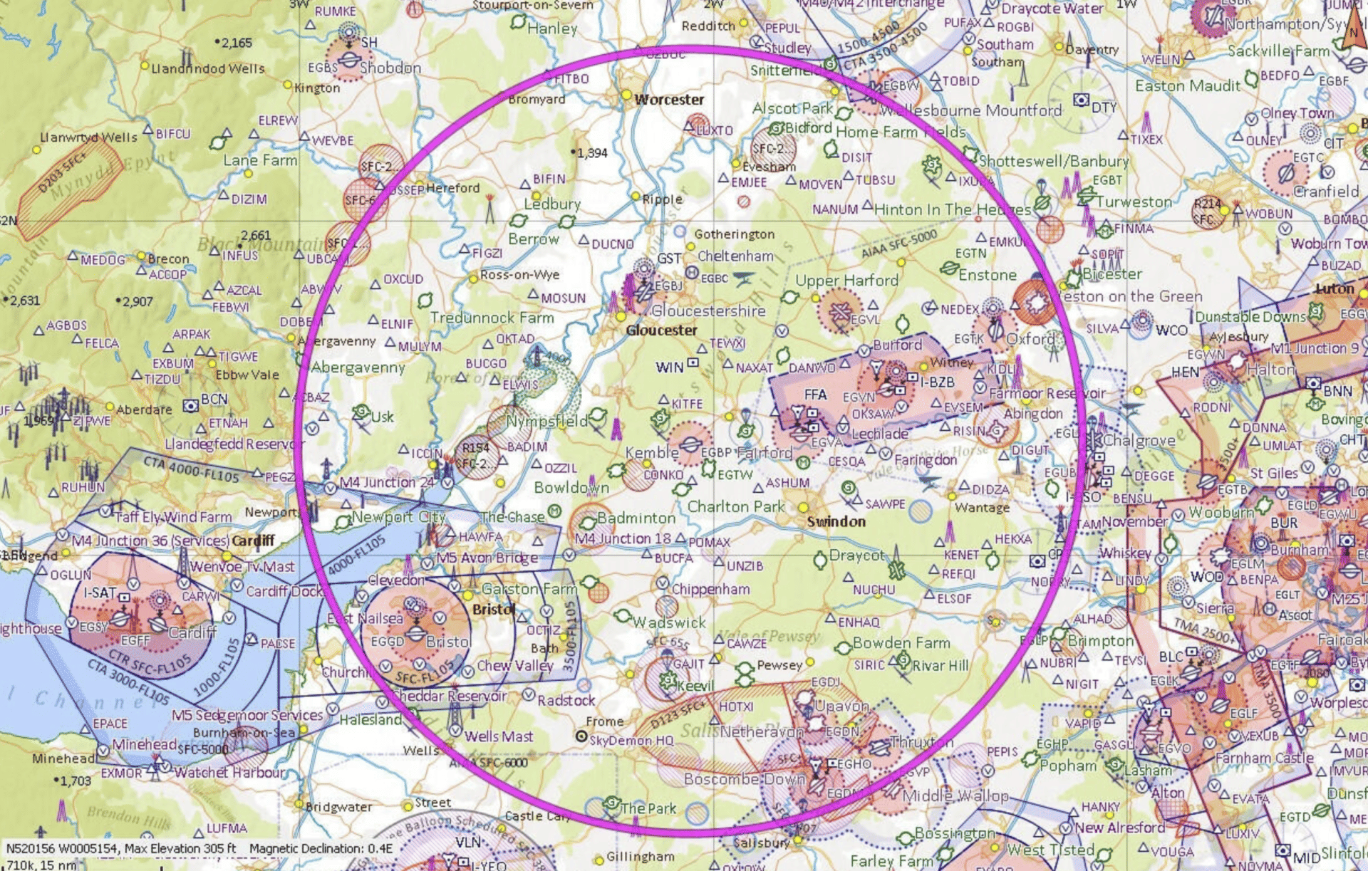 Land away and return anywhere within 35 Miles of EGBP Kemble