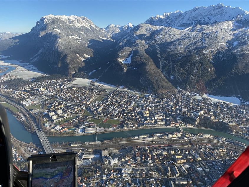Hubschrauberflug von Salzburg nach Hohenems Vorarlberg