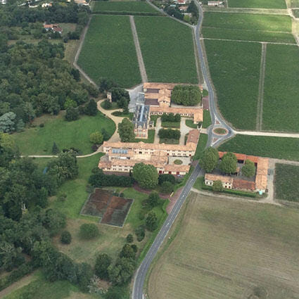 Vue aérienne d'un troisième cru classé de L'appellation MARGAUX
