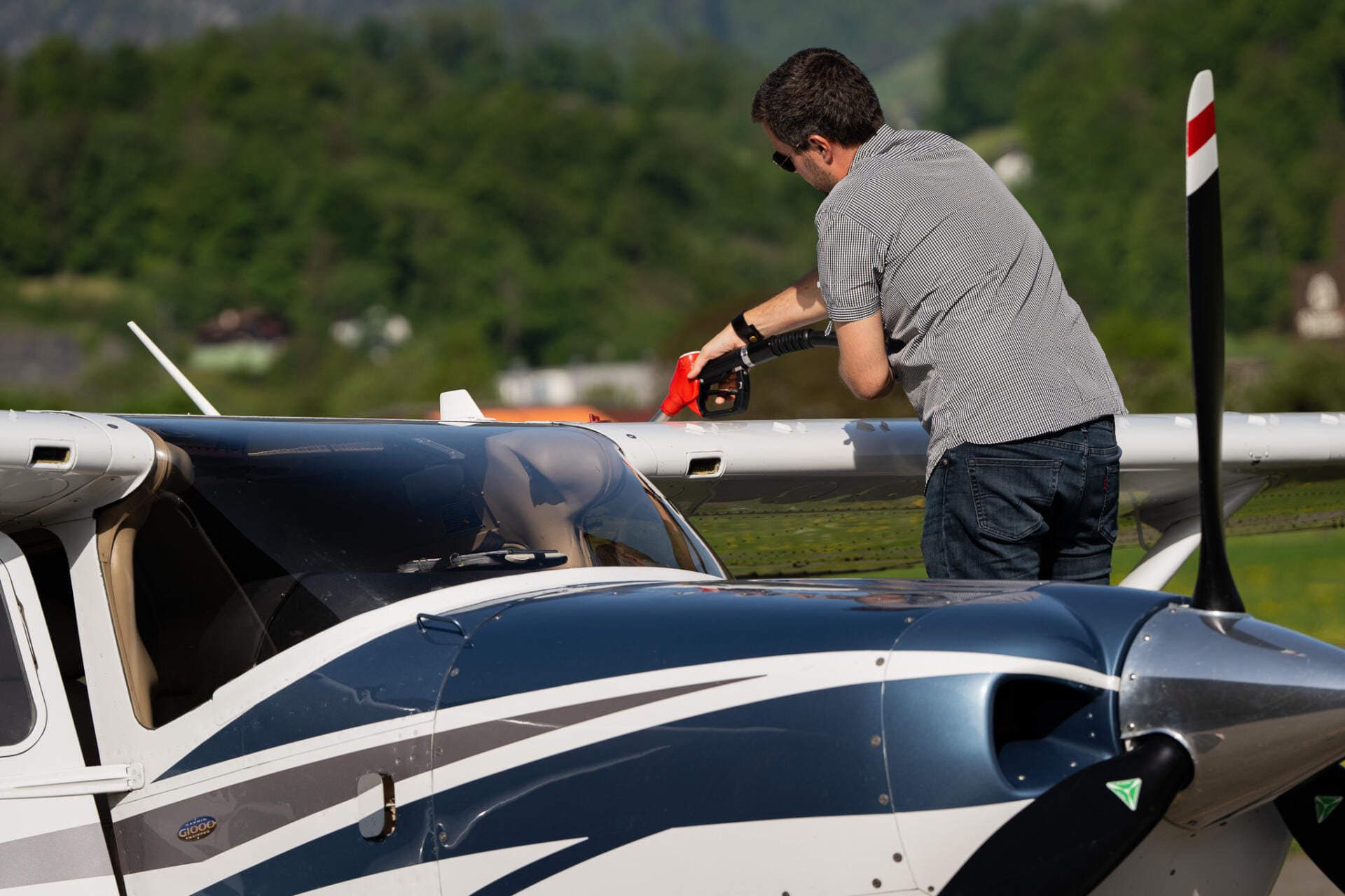 Beim betanken der Cessna