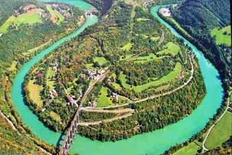 Vallée de l'Ain, barrage de Vouglans, étangs de la Dombes