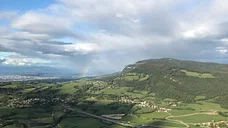 Abeam Cruseilles facing Mt. Salève, with a rainbow over Geneva