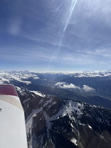 Flight around the lake, Lausanne, Saanen, Mont Blanc