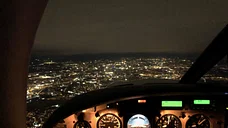 Sicht aus dem Cockpit bei Nacht