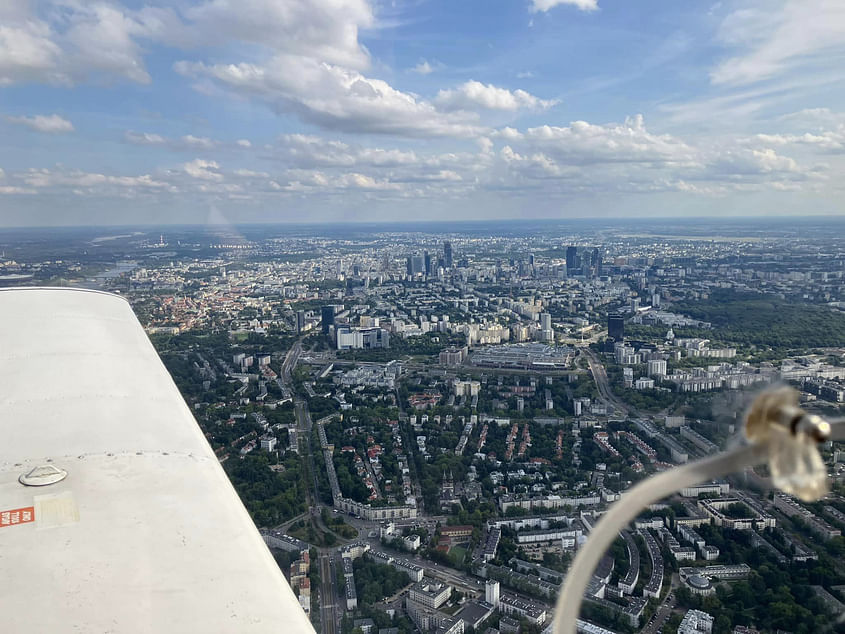 Flight over Warsaw