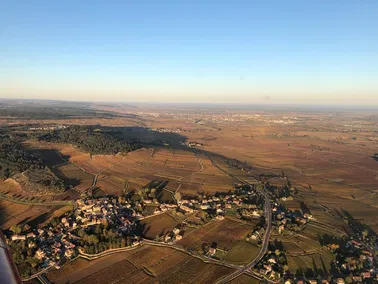 Le vignoble bourguignon vue du ciel