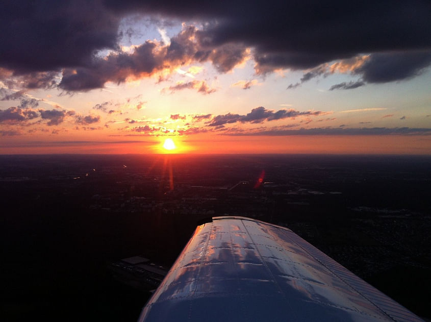 Über Nürnberg in den Sonnenuntergang