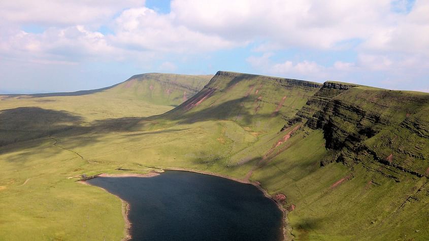 Brecon Beacons National Park from the air