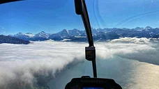 Abendflug im Helikopter - Thunersee - Berner Alpen