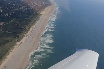 Abflug aus Sylt RWY 32 mit anschließender Linkskurve